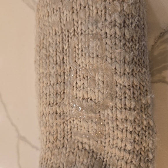 Ugg Thea Pom Pom Cozy Knit Slipper Sock Oatmeal Beige - Picture 3 of 8